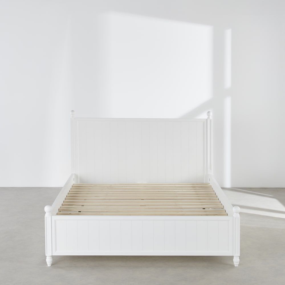 Lit en bois de pin blanc 160x200 avec sommier à lattes — vue 4