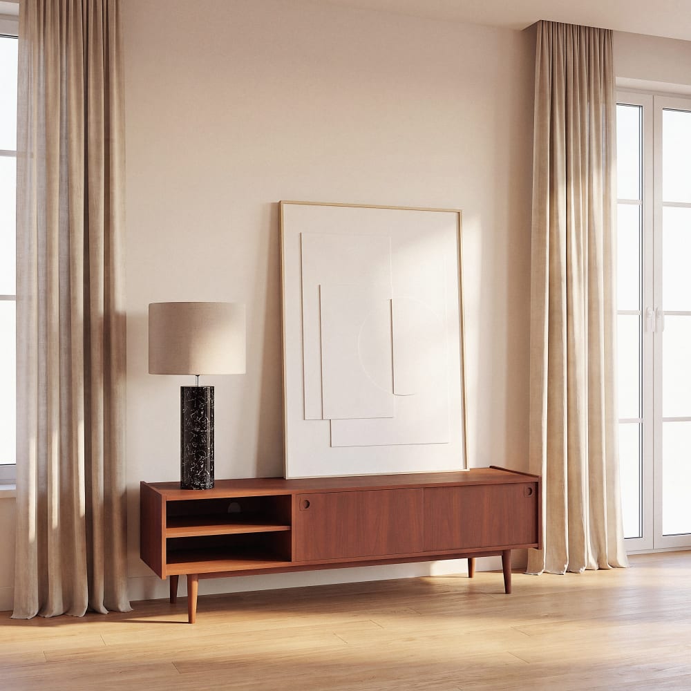 Meuble TV 2 portes coulissantes, L151 cm