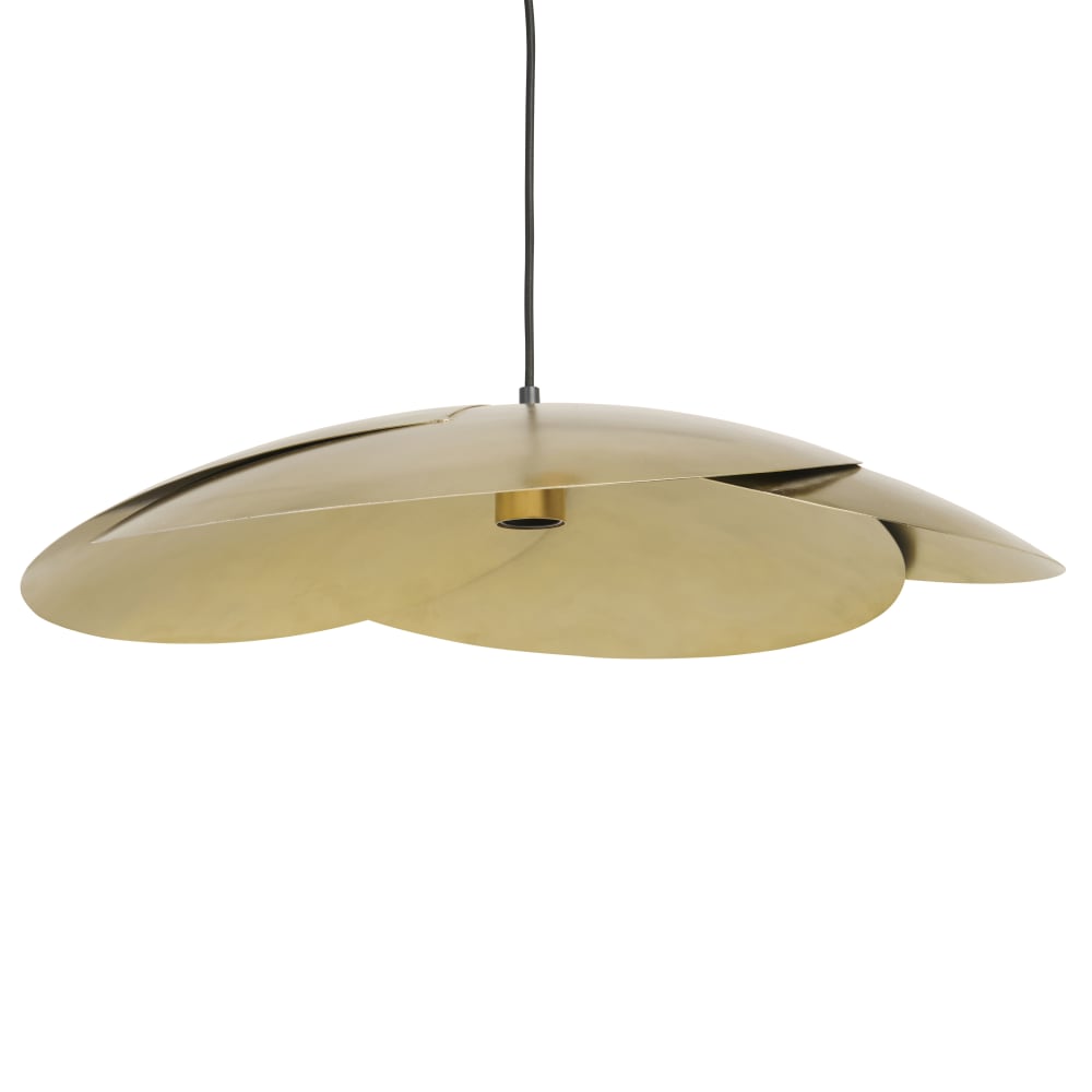 Suspension florale en métal doré brillant