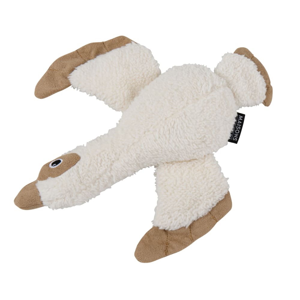 Peluche sonore oiseau pour chien et chat écru et marron