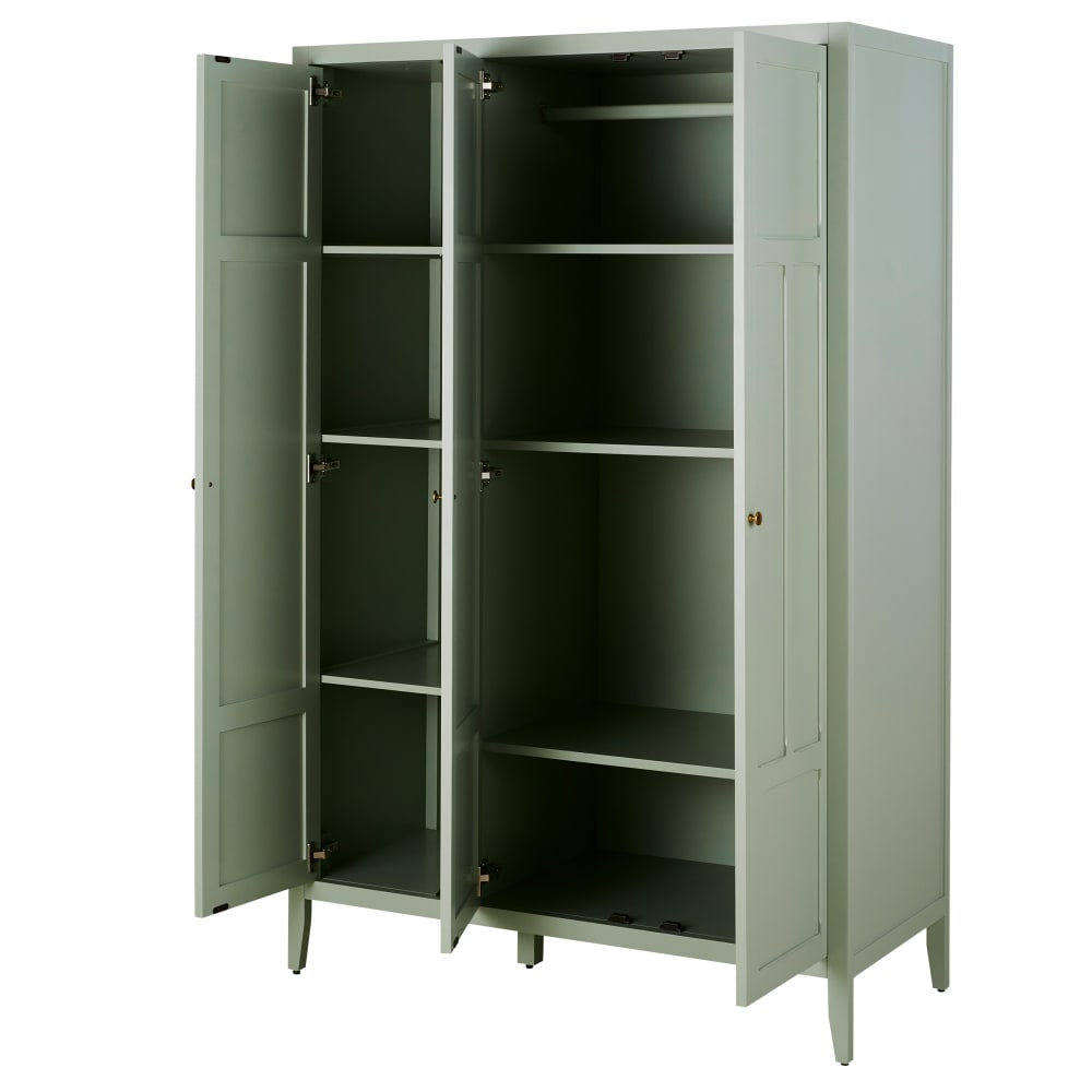 Armoire 3 portes vert clair, L120 cm — vue 3