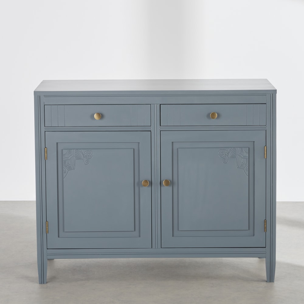 Buffet 2 portes 2 tiroirs bleu L110