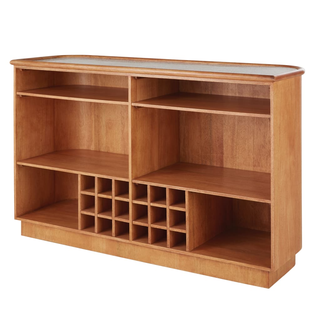 Bar 1 niche range bouteilles et plateau effet terrazzo