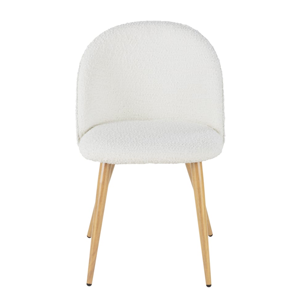 Stuhl mit Bezug aus ecrufarbenem Bouclé-Stoff - Maisons Du Monde
