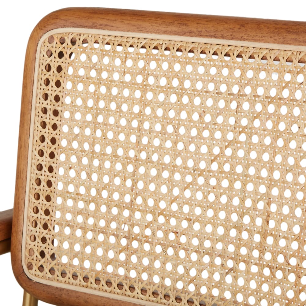 Fauteuil de table vert et cannage en rotin — vue 4