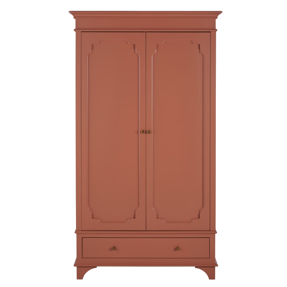 Armoire 2 portes 1 tiroir terracotta L104