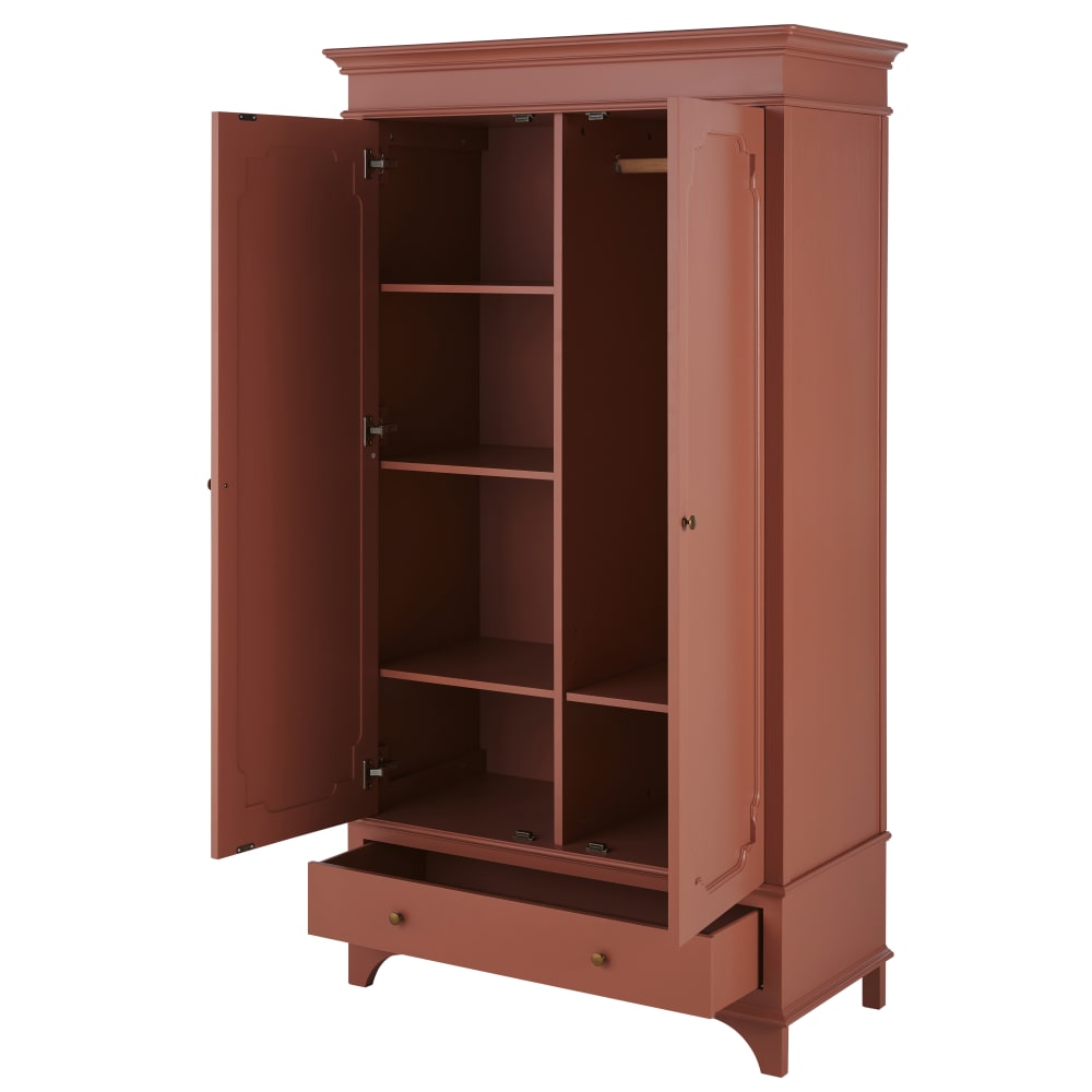 Armoire 2 portes 1 tiroir terracotta, L104 cm — vue 4