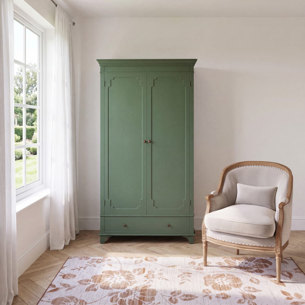 Armoire 2 portes 1 tiroir vert kaki, L104 cm