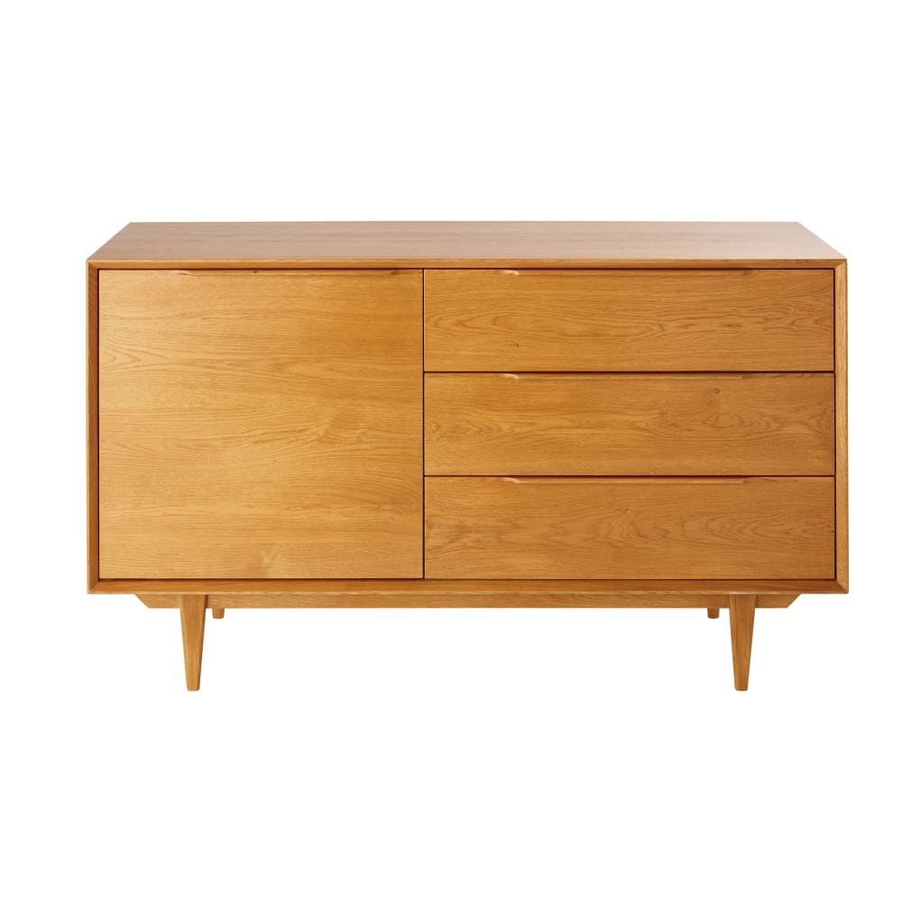 Buffet en bois de chêne massif et placage chêne, L130 cm — vue 3
