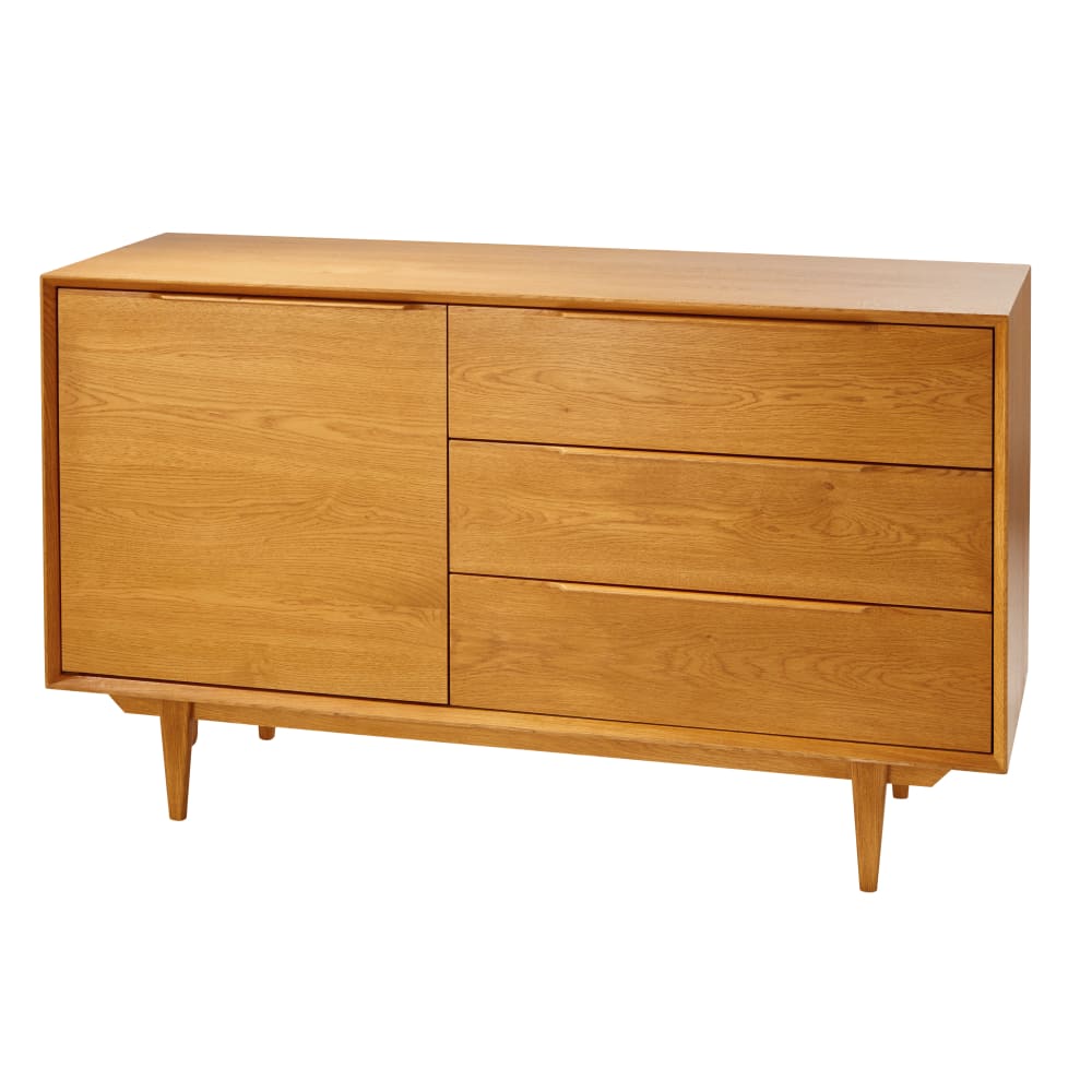 Buffet en bois de chêne massif et placage chêne, L130 cm — vue 4