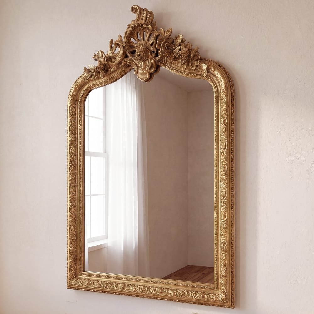 Miroir rectangulaire doré, 62x95 cm