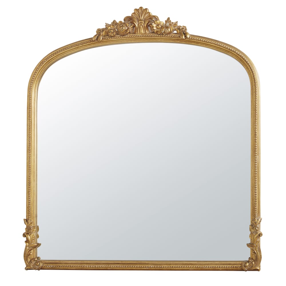 Miroir rectangulaire doré, 100x110 cm