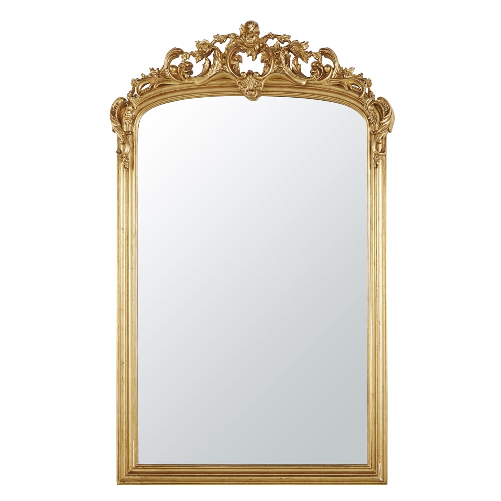 Grand miroir rectangulaire doré, 105x170 cm