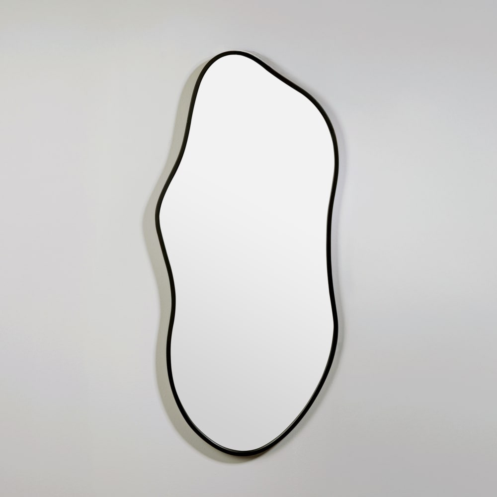 Miroir organique en fonte noire, 45x100 cm