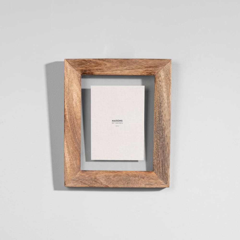 Cadre photo en bois de manguier marron, format 13x18 cm