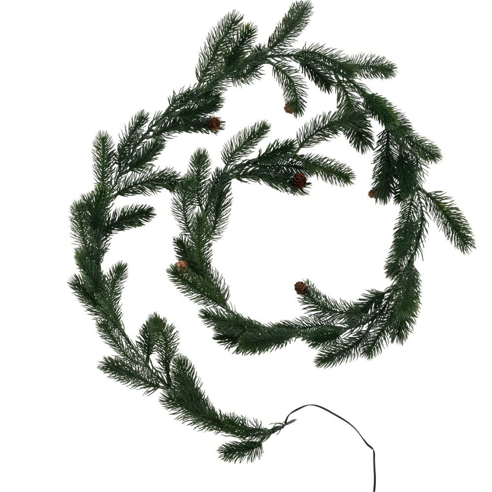 Guirnalda luminosa de planta artificial y manzana de pan L220