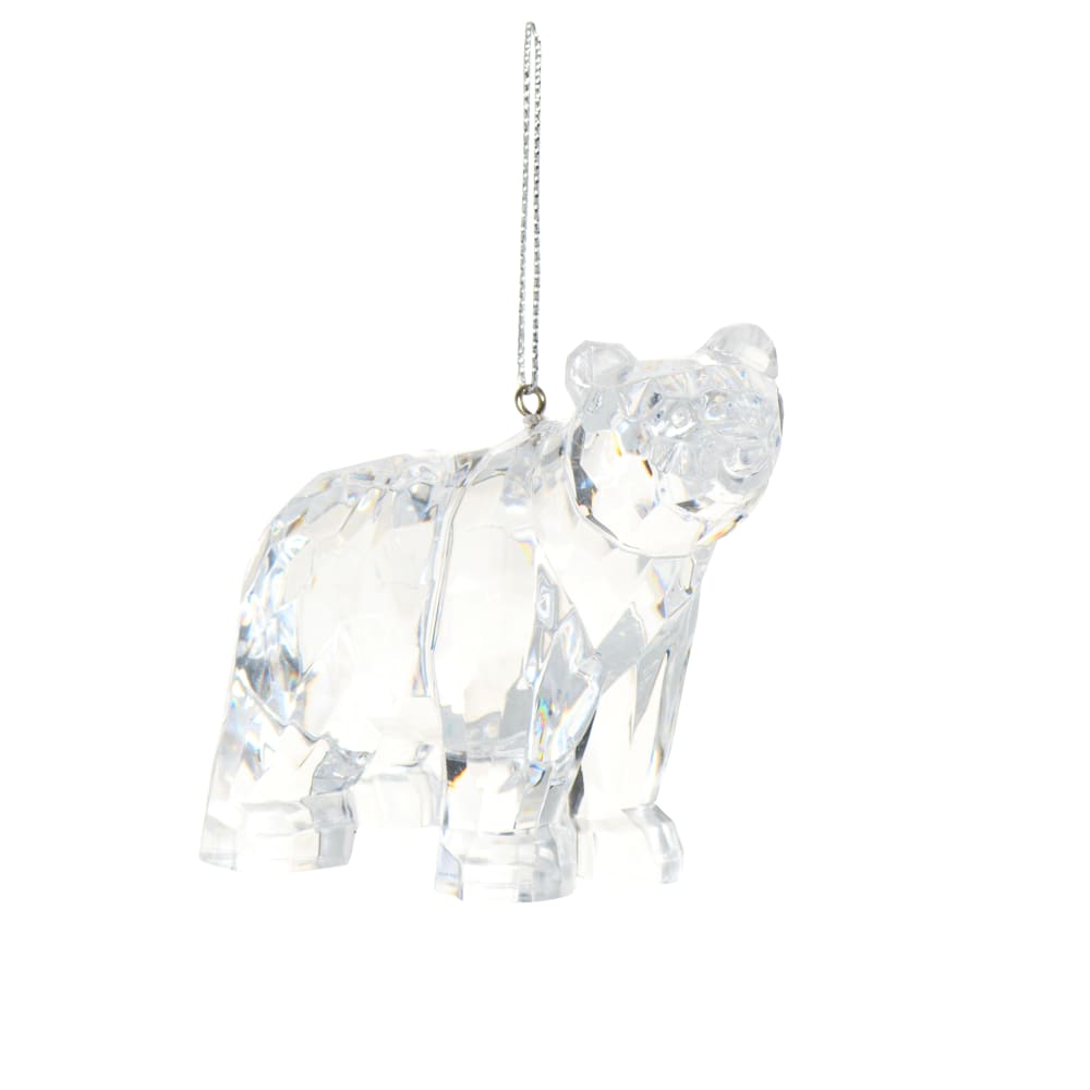 Adorno de Navidad oso polar transparente