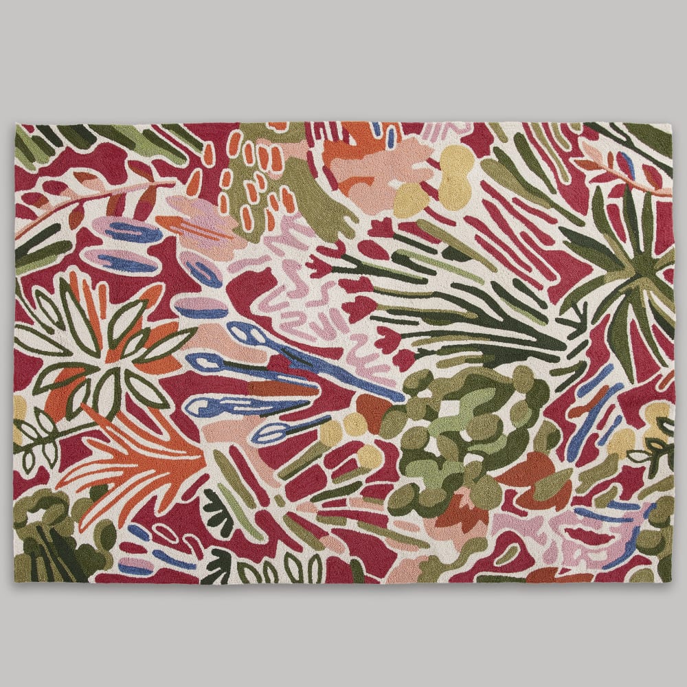 Tapis d'extérieur motif végétal multicolore, 160x230 cm