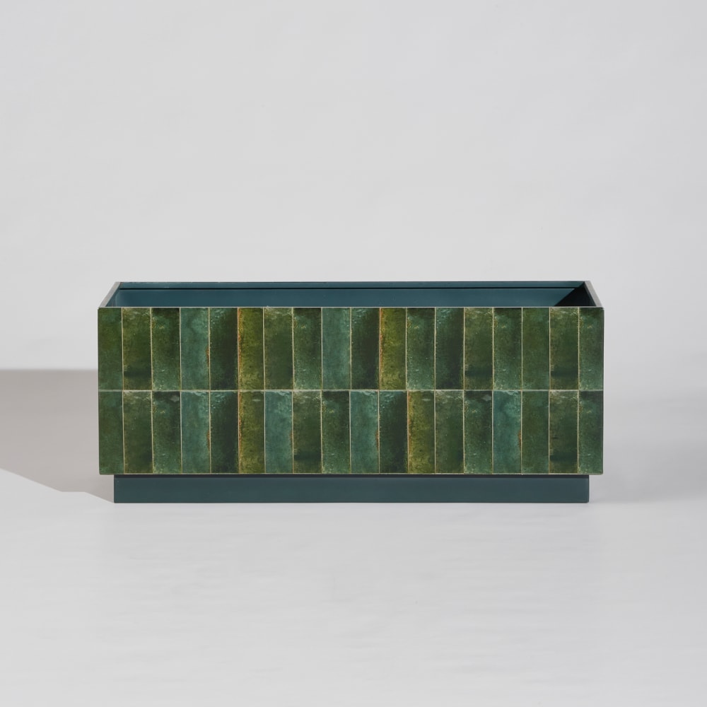 Jardinière en fer forgé imprimé zellige vert