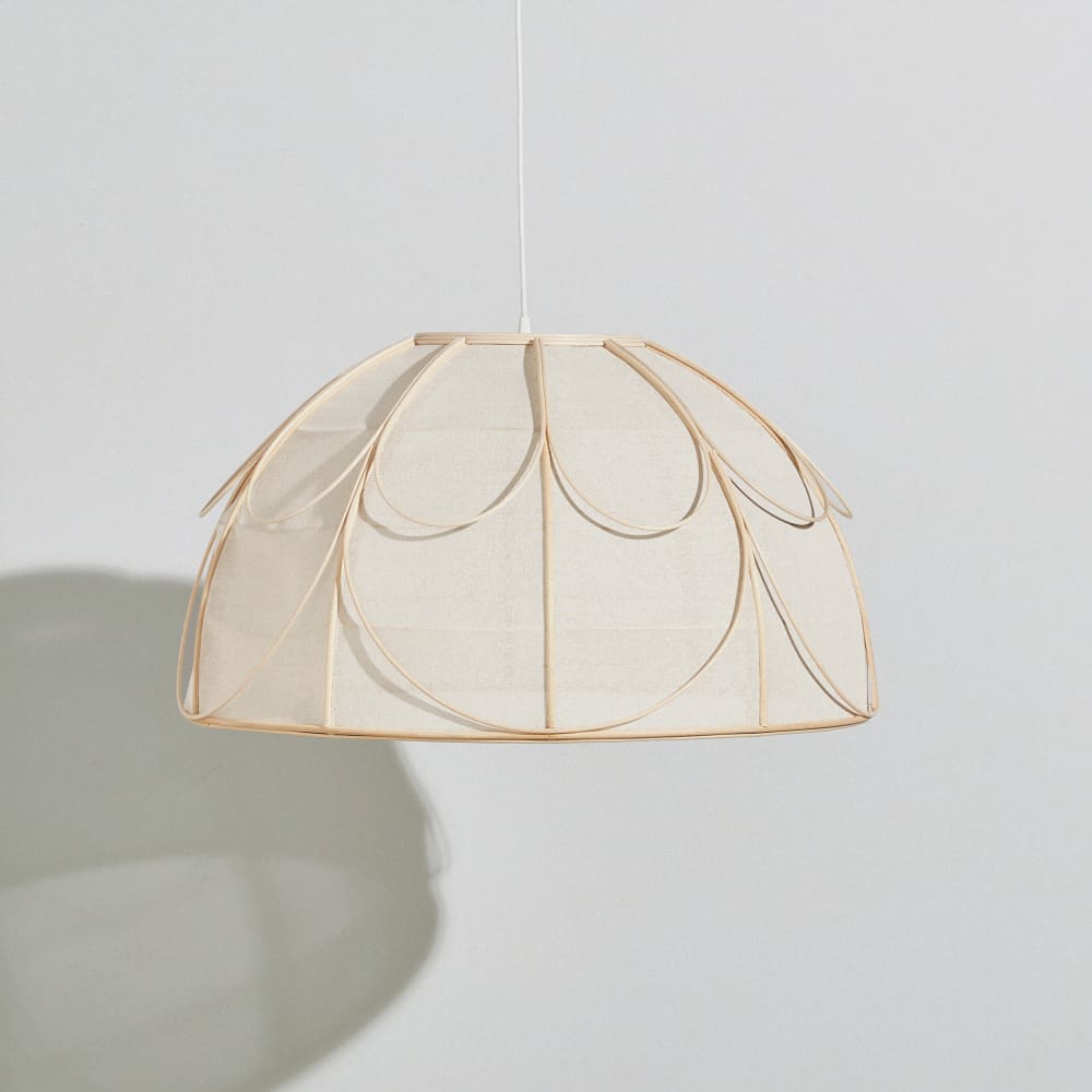 Suspension dôme en polyester recyclé crème