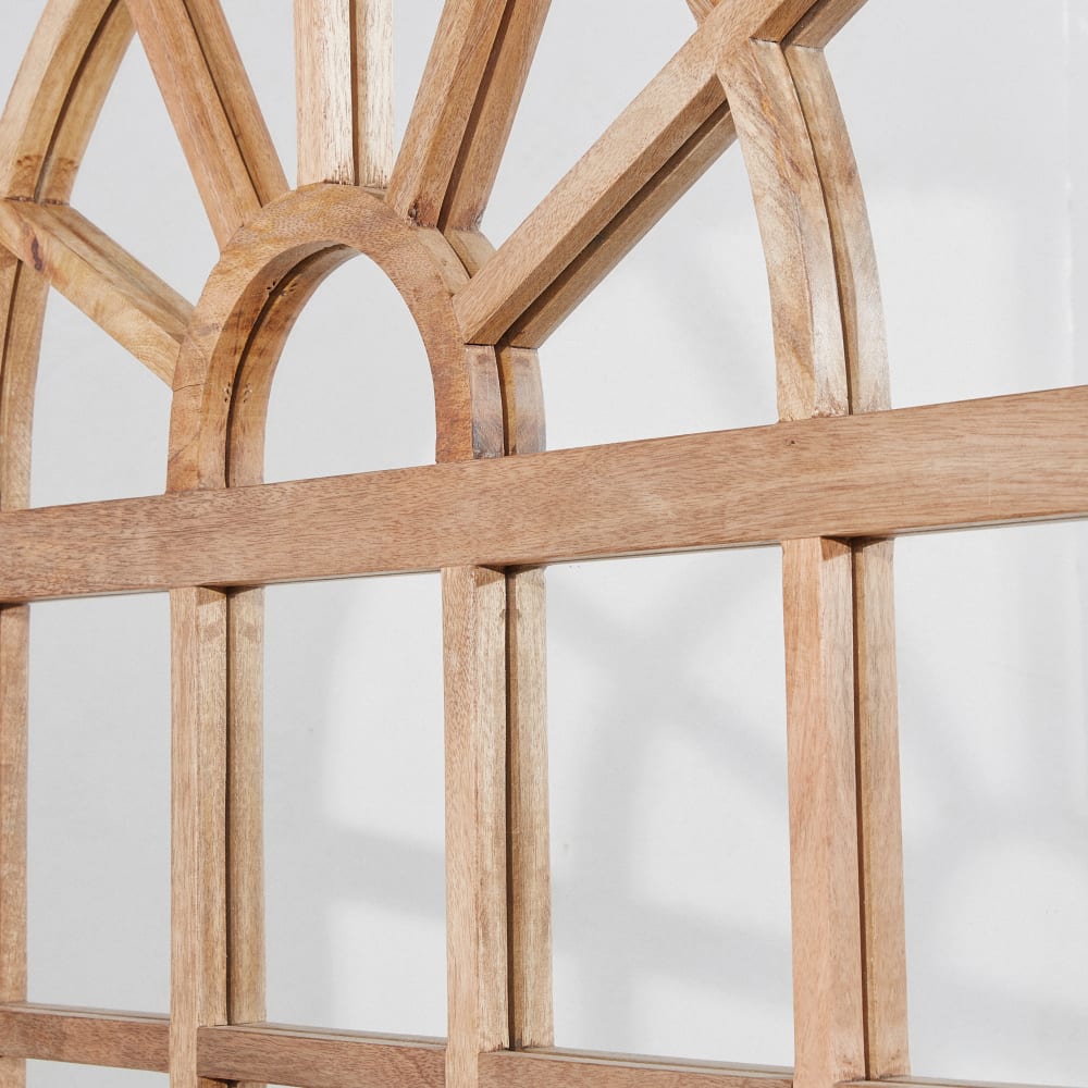 Grand miroir arche fenêtre en bois de manguier, 100x159 cm - Maisons du Monde