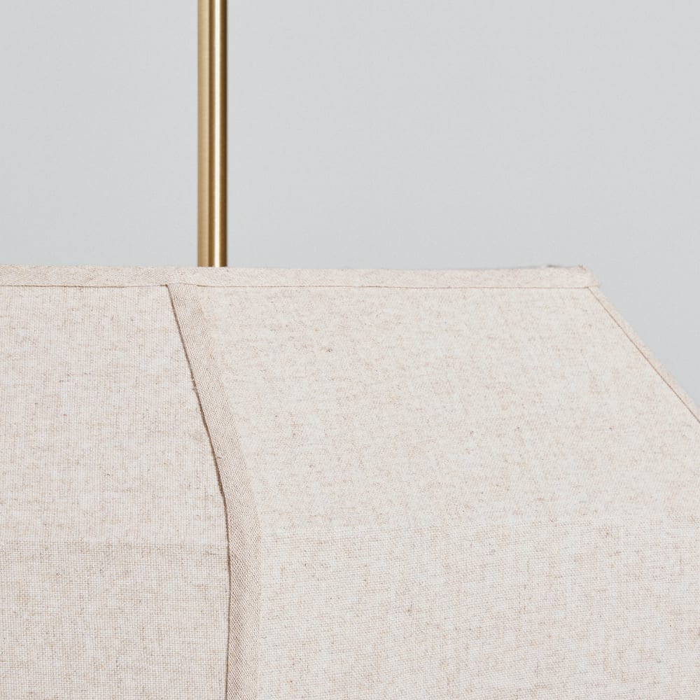 Suspension rampe en polyester recyclé crème et acier doré — vue 4