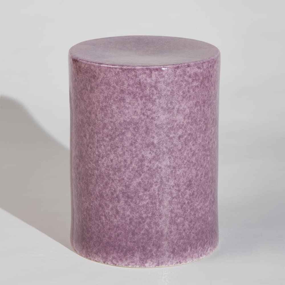 Bout de canapé en céramique mauve