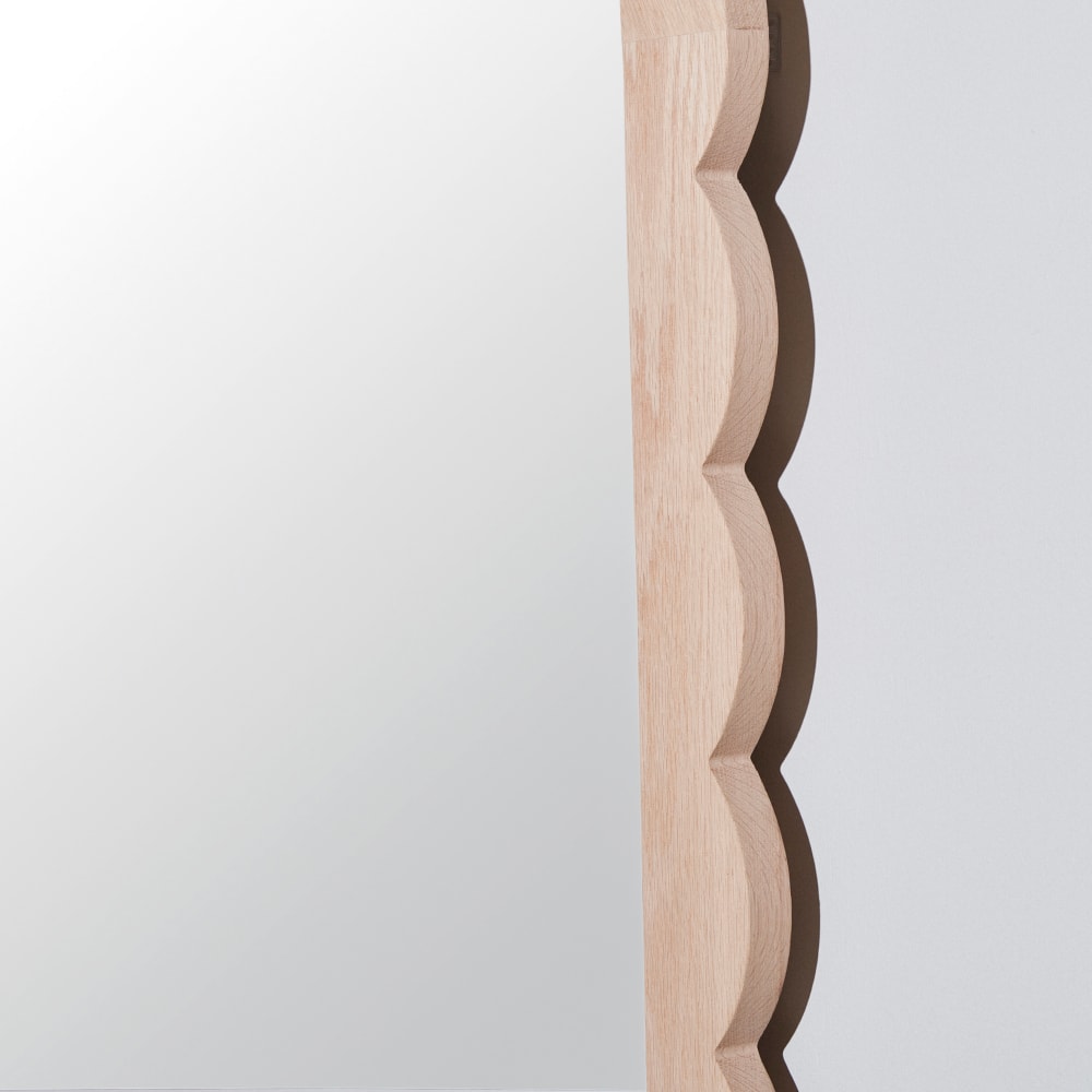 Grand miroir arche en bois de chêne festonné 90x180 - Maisons du Monde
