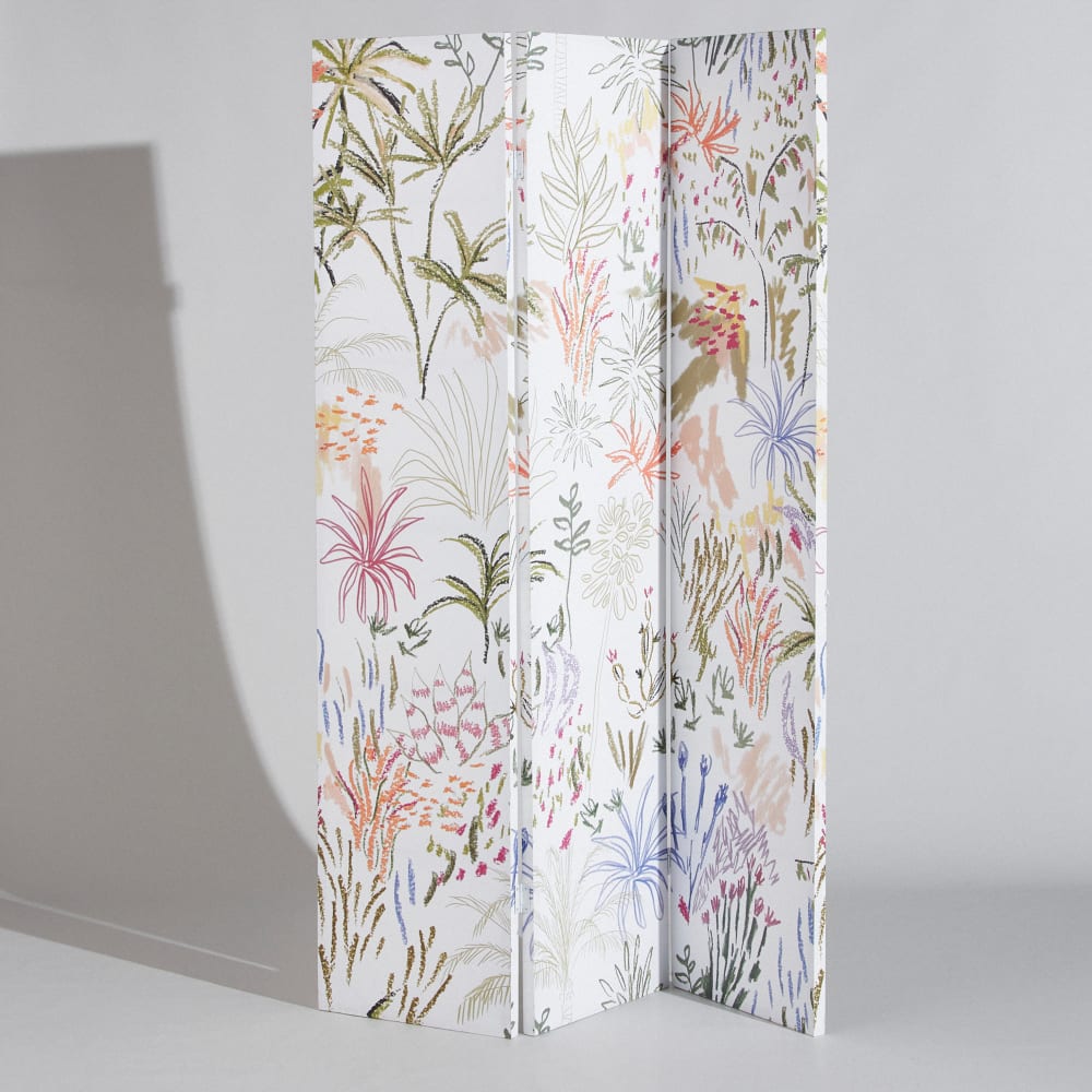 Paravent motif floral multicolore