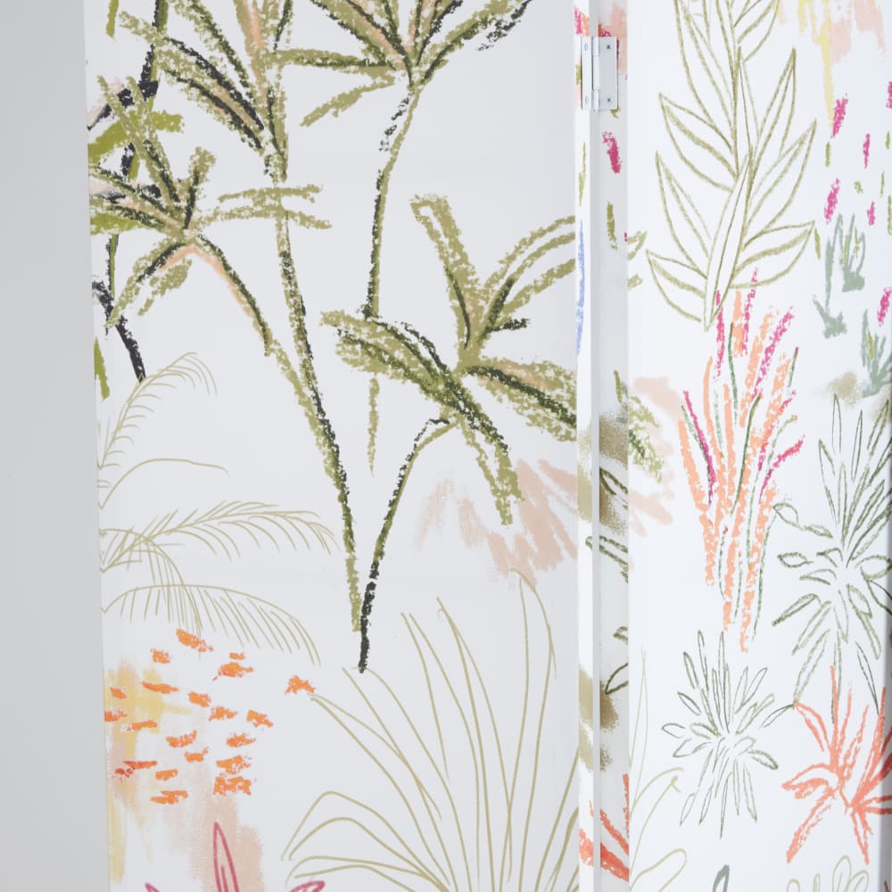 Paravent motif floral multicolore