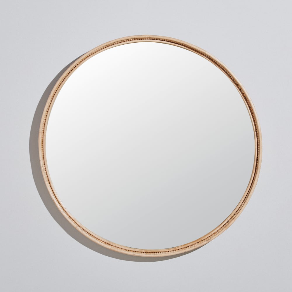 Miroir rond en rotin tressé D110