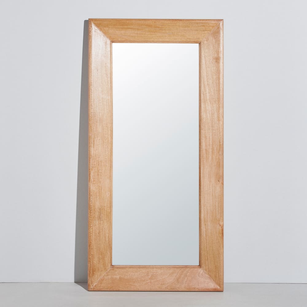 Grand miroir rectangulaire en bois de manguier, 89x181 cm