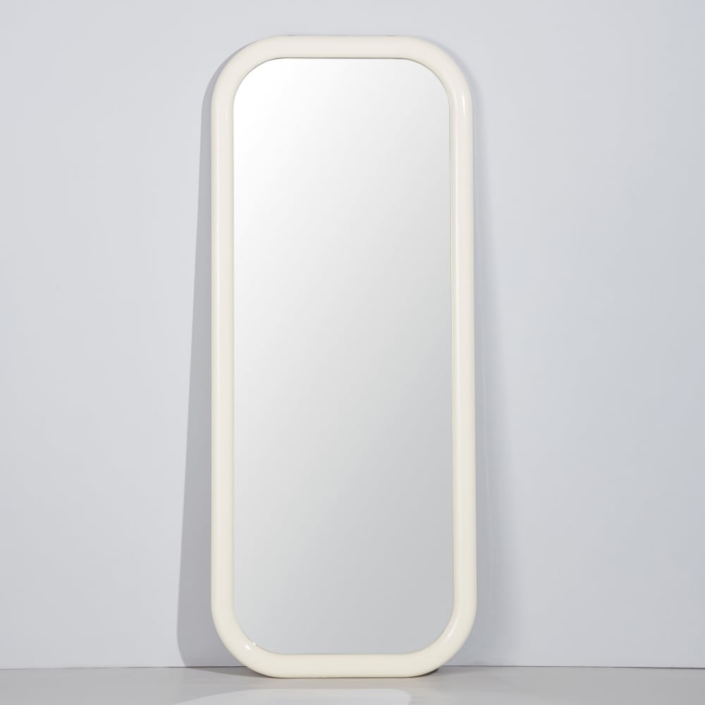Grand miroir rectangulaire arrondi blanc 170x70