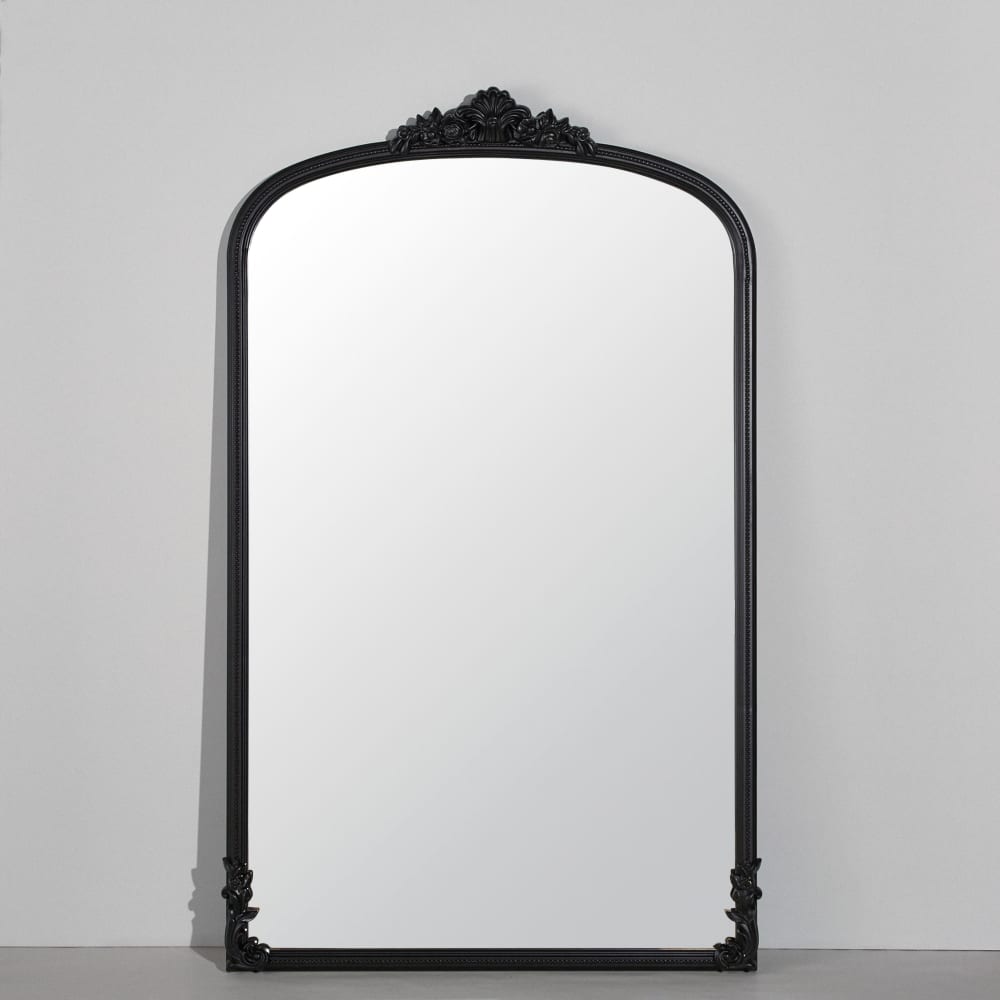 Grand miroir rectangulaire à moulures noires, 116x194 cm