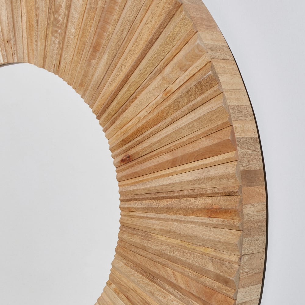 Miroir rond en bois de manguier, D120 cm — vue 3