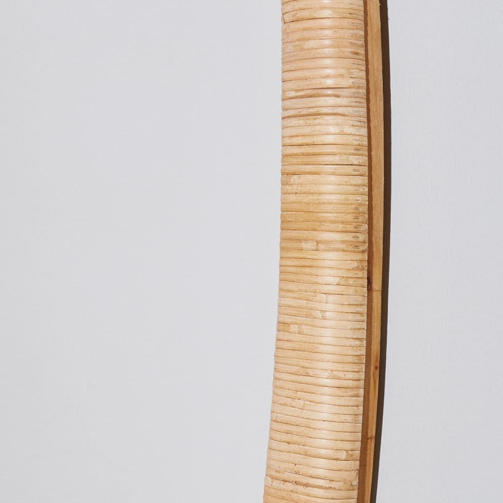 Großer ovaler Spiegel aus geflochtenem Rattan, 70 x 160 cm -