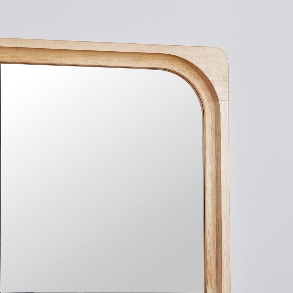 Grand miroir rectangulaire en bois d'hévéa 70x170