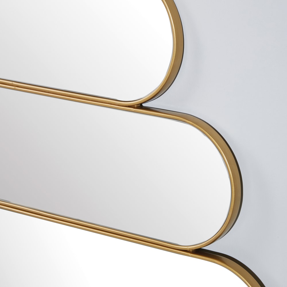Miroir déstructuré en aluminium doré 110x115 — vue 3