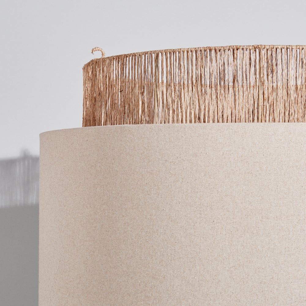 Suspension non électrifiée en jute et lin crème — vue 3