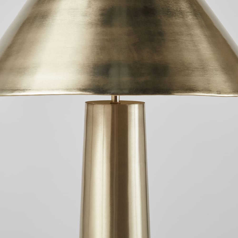 Lampadaire conique en acier doré, H130 cm — vue 4