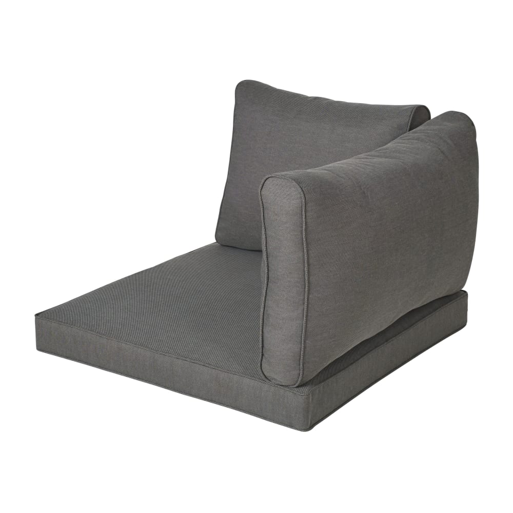 Kissen für Gartensofa-Eckelement, dunkelgrau recyceltes Polyester