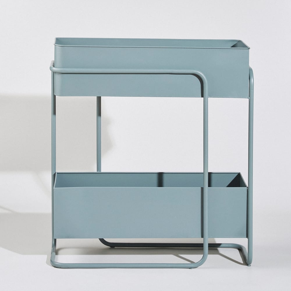 Jardinière en acier bleu