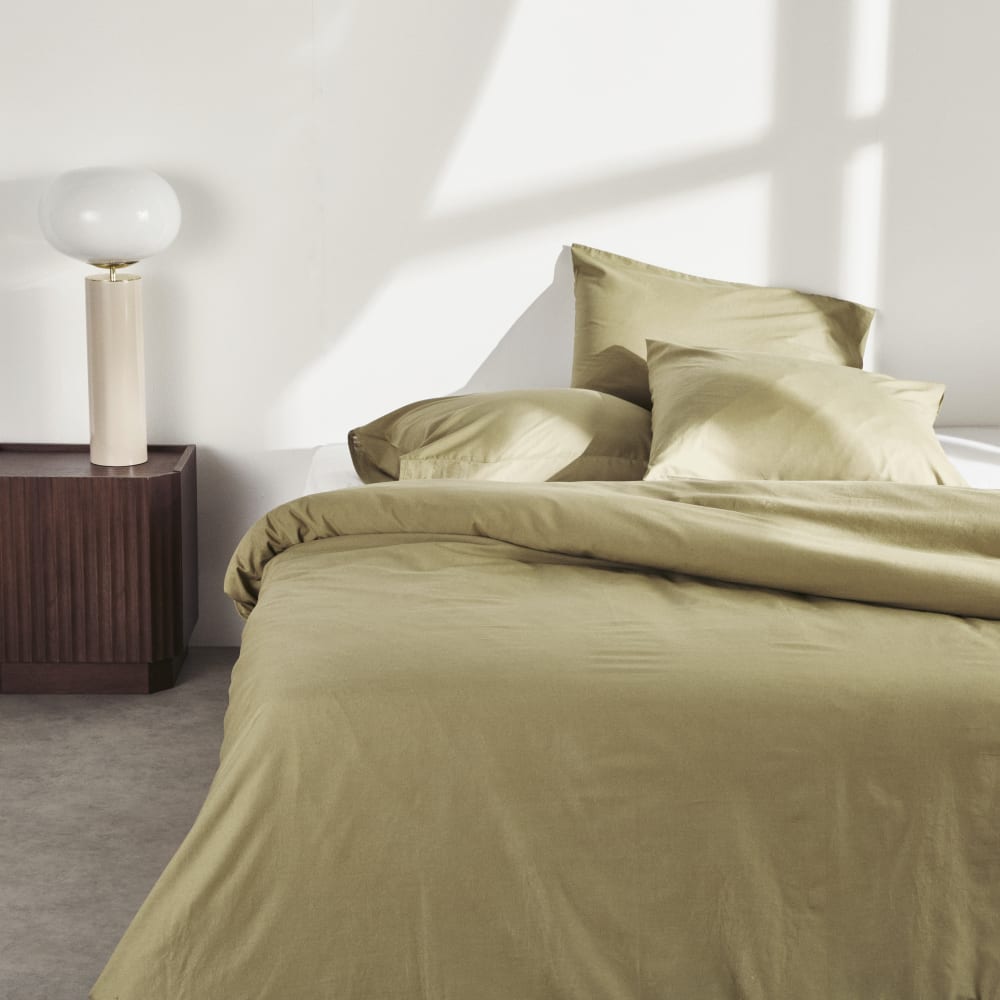 Housse de couette en coton kaki 140x200