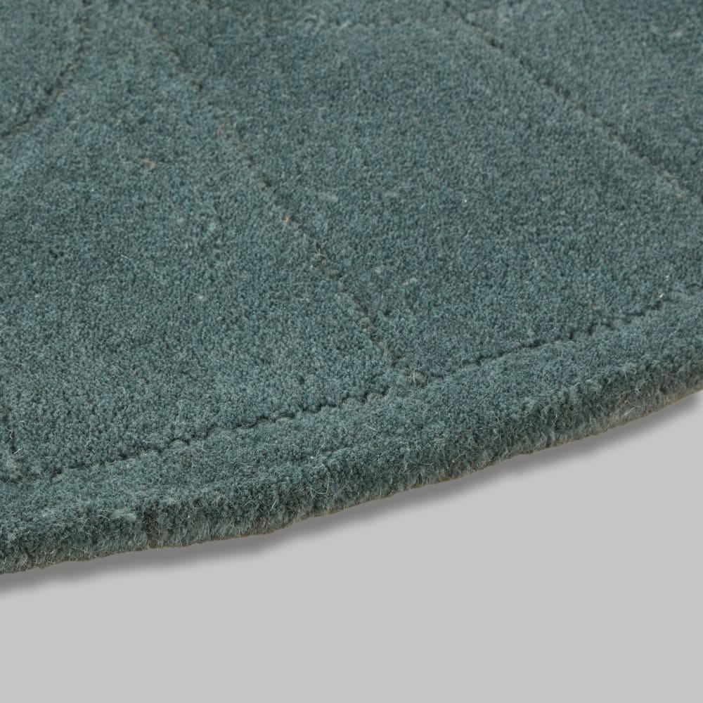 Tapis rond en laine tuftée vert foncé, Ø180 cm — vue 3