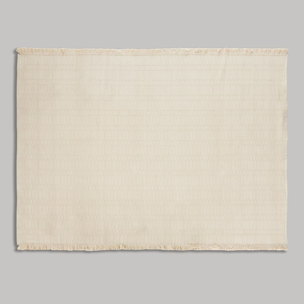 Tapis en coton tissé et franges écrues 160x230
