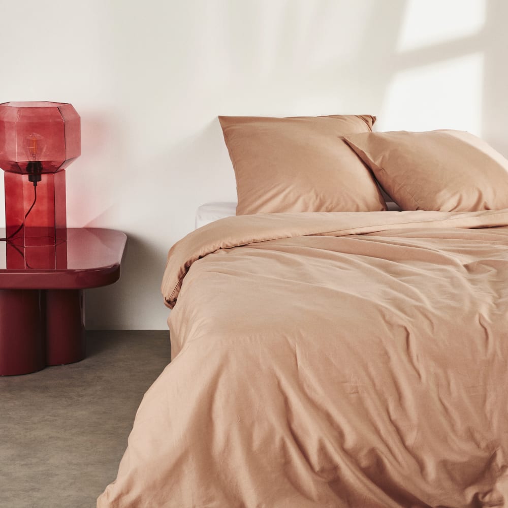 Taie d'oreiller en coton vieux rose 50x70