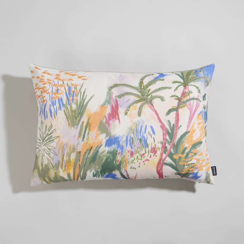 Coussin de jardin motif végétal multicolore 60x40