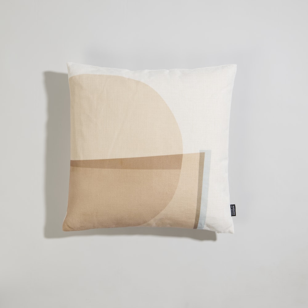 Coussin de jardin motifs imprimés aux tons naturels 45x45