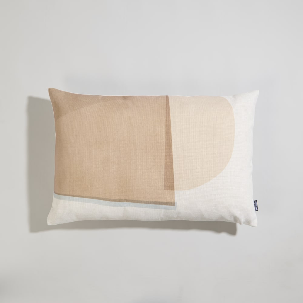 Coussin de jardin motifs imprimés aux tons naturels 60x40