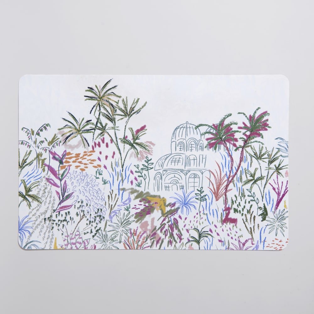 Set de table motifs végétaux multicolores